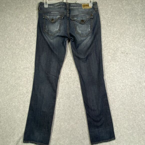Guess Jeans Womens Size 30 Flirty Straight Stretch Ripped Distressed Whiskering - Picture 2 of 16
